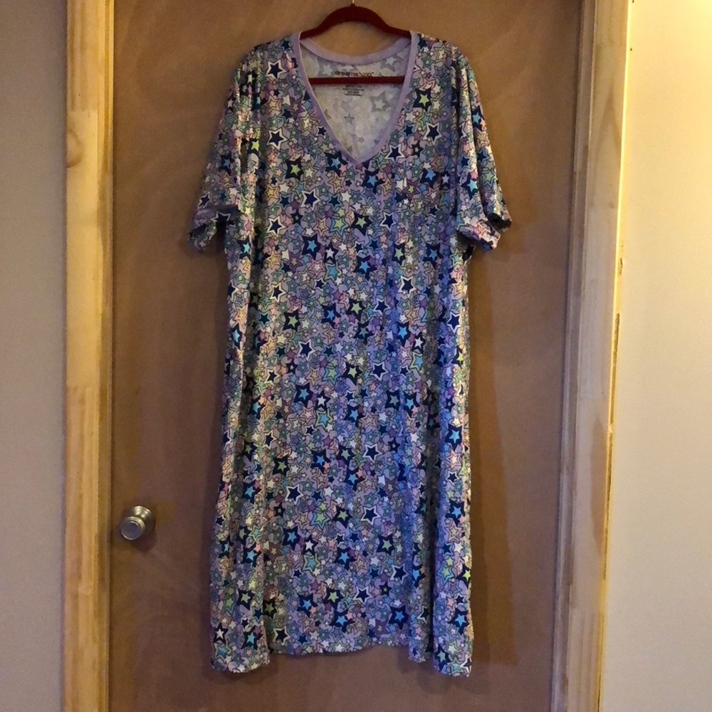 Star print oversized T-shirt dress